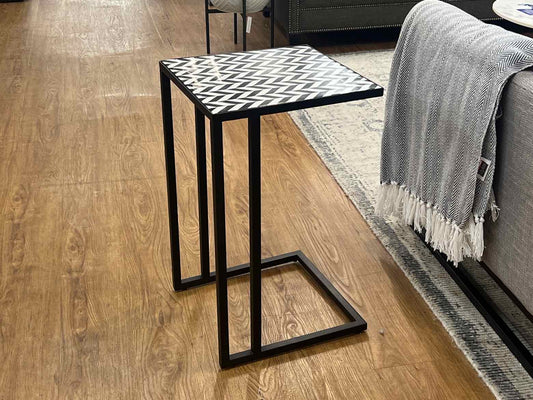 Crate & Barrel Black and White C-Table