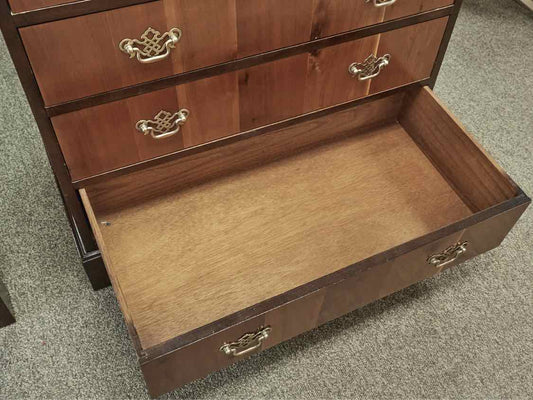 Pair of Two Tone Mahogany Four Draw Chippendale Chests