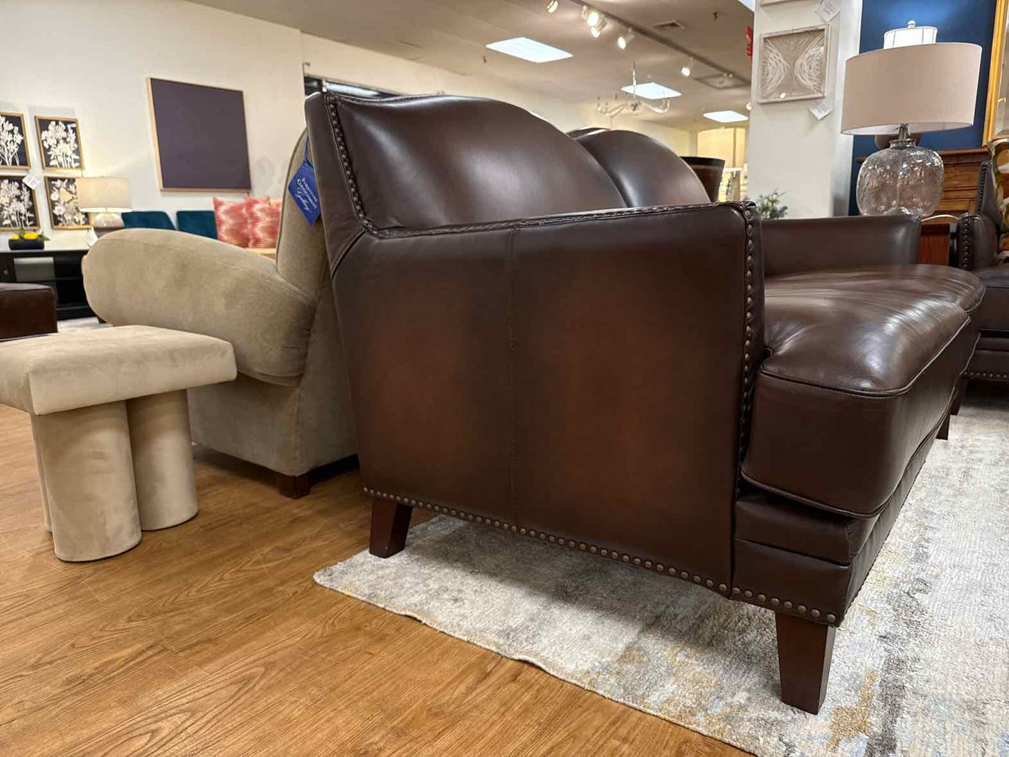 Chocolate Leather Loveseat