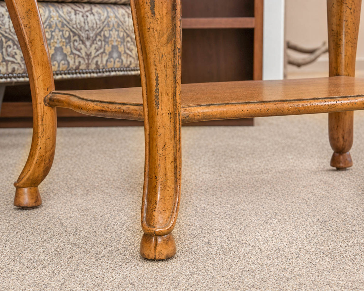 Drexel French Provincial Side Table in Pecan Finish