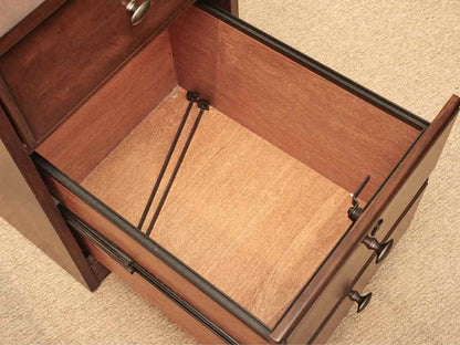 Dark Stained 1 Drawer 1 File Drawer On Wheels File Cabinets