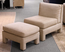 Armless Chair and Ottoman in Oatmeal