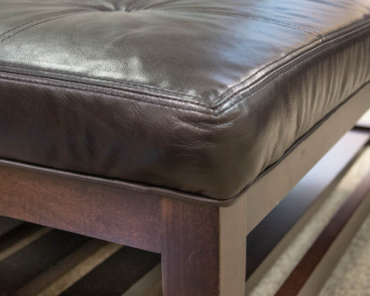 Boston Interiors Square Bonded Leather Ottoman