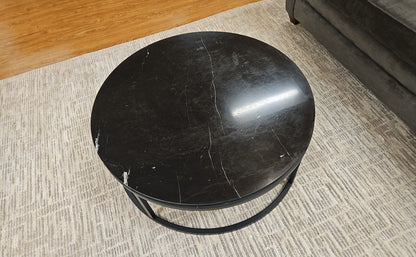 CB2 Smart Round Marble Cocktail Table