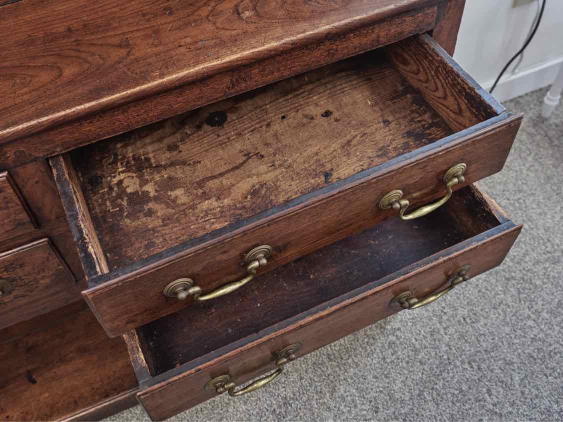 English Oak 2 Piece Welsh Cabinet with 6 Drawers & Shelf