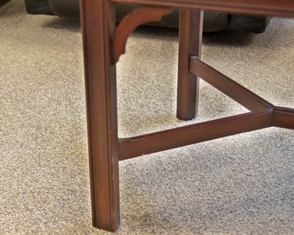 Henkel Harris Mahogany Butler Tray Cocktail Table with Brass Hardware