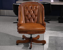 Hancock and Moorer Leather Desk Chair on Casters