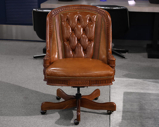 Hancock and Moorer Leather Desk Chair on Casters