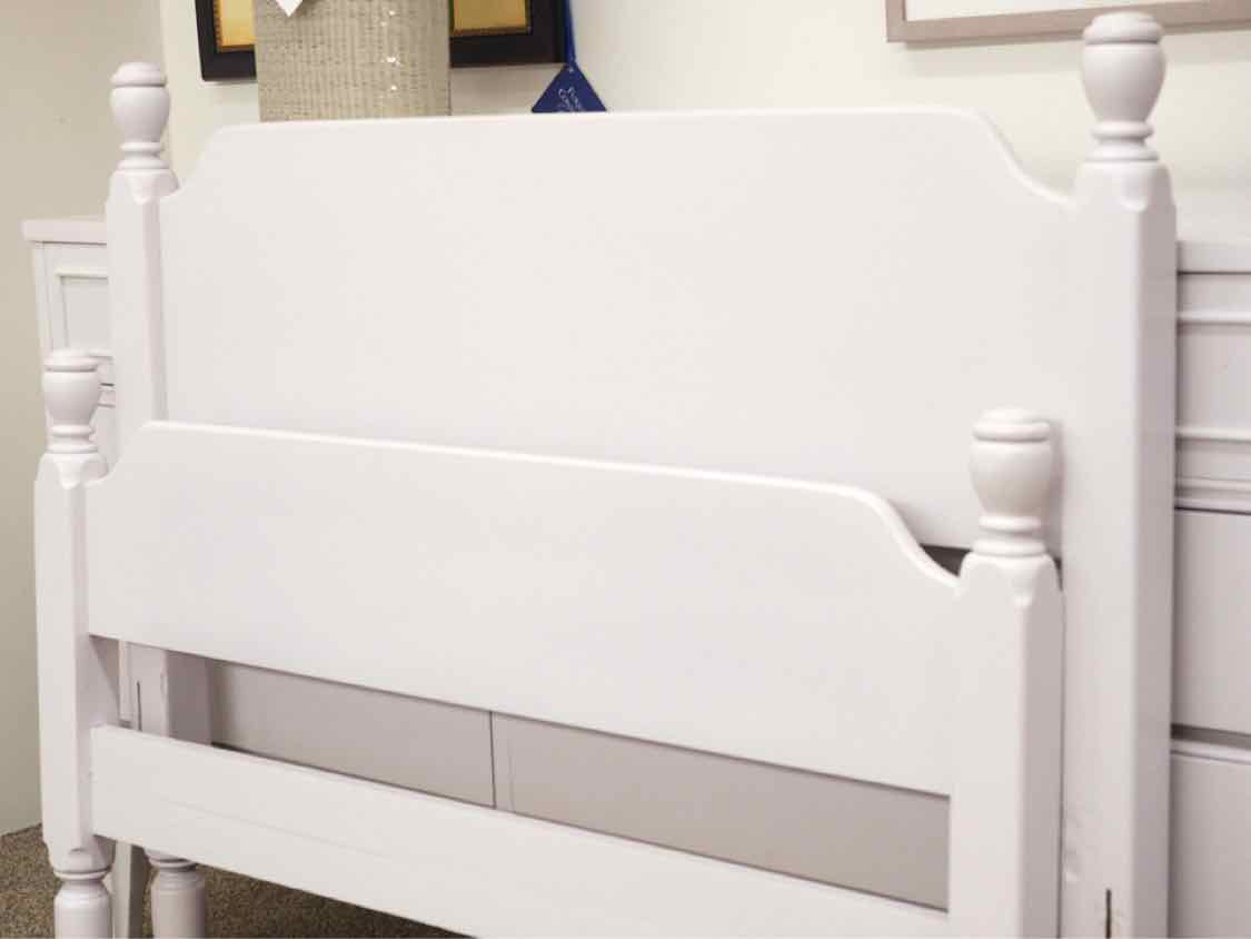 Solid Maple Twin Bed Finished in White