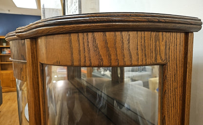 Vintage Oak Curio Cabinet