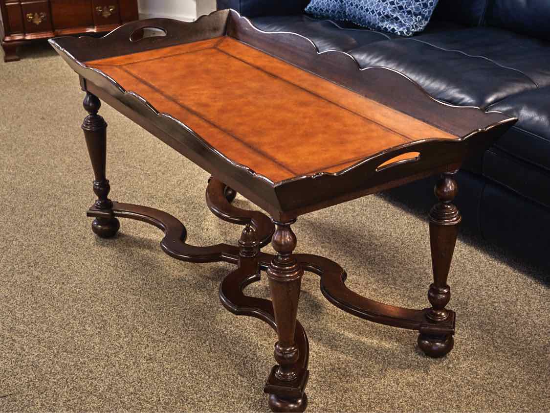 Mahogany Stain Tray Top Cocktail Table
