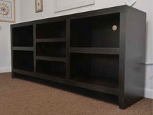 Espresso Finish Media Furniture with Storage Cubbies