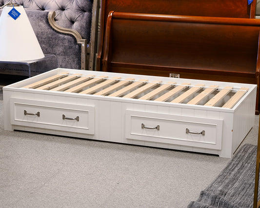 Pottery Barn Kids Twin Ivory Storage Bed