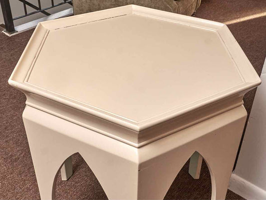 Baker Ivory Lacquer Octagon Side Table