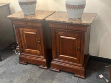 Pair of Marble Topped Thomasville Side Tables