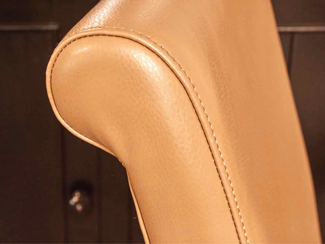 Pair Of Faux Leather 'Butterscotch' Espresso Legs Dining Chairs