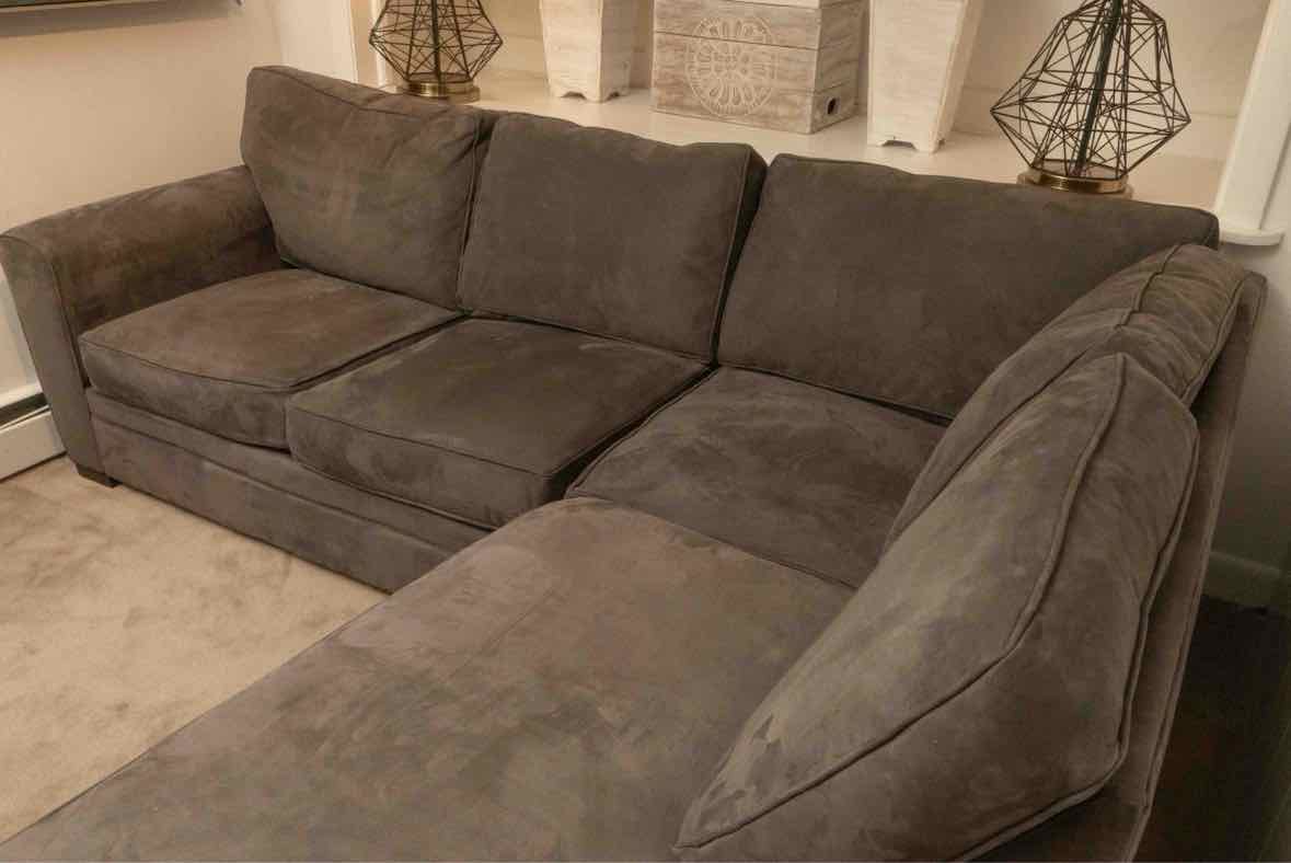 Jonathan Lewis 2-Piece Sectional in Graphite Grey Ultra Suede Upholstery