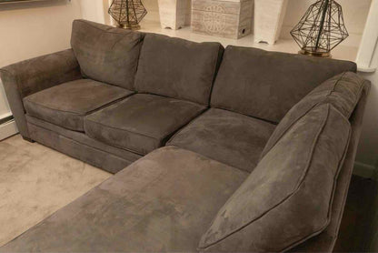 Jonathan Lewis 2-Piece Sectional in Graphite Grey Ultra Suede Upholstery