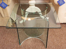 Glass Square Cocktail  with Semi Circle Base