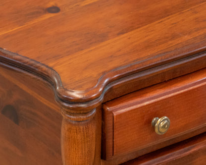 Pair of Pine Cookie Cutter Corner Nightstands