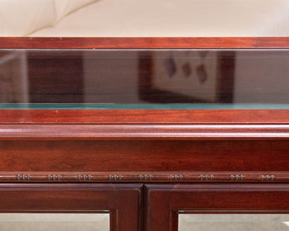 Jasper Cabinet Mahogany Finish 2 Glass Door Display Cabinet