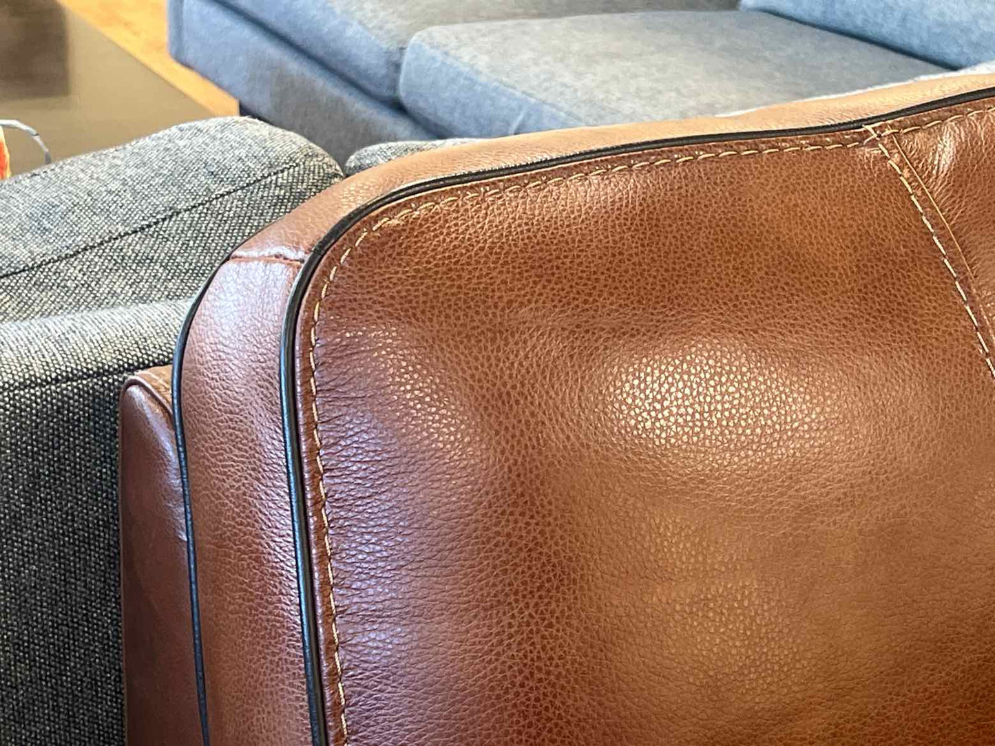 Medium Brown Leather Sofa