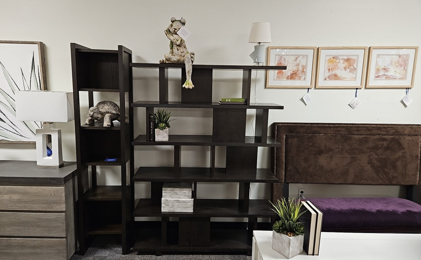 Deep Espresso Asymmetrical Display Shelf