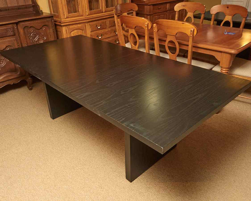 Joaquin Moll  Black Finish Ash Dining Table Includes (2) 18" Leaves