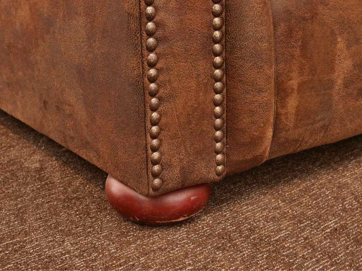 Klausner Micro Fiber Brown Suede 2 Cushion  Nailhead Trim Bun Feet Sofa
