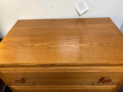 Carved Oak 4-Drawer Dresser