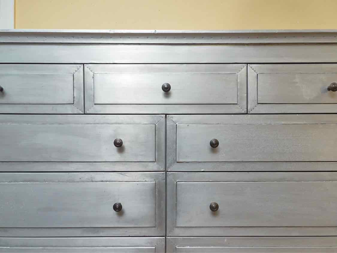 Restoration Hardware Annecy Metal Wrapped 11 Drawer Mule  Chest