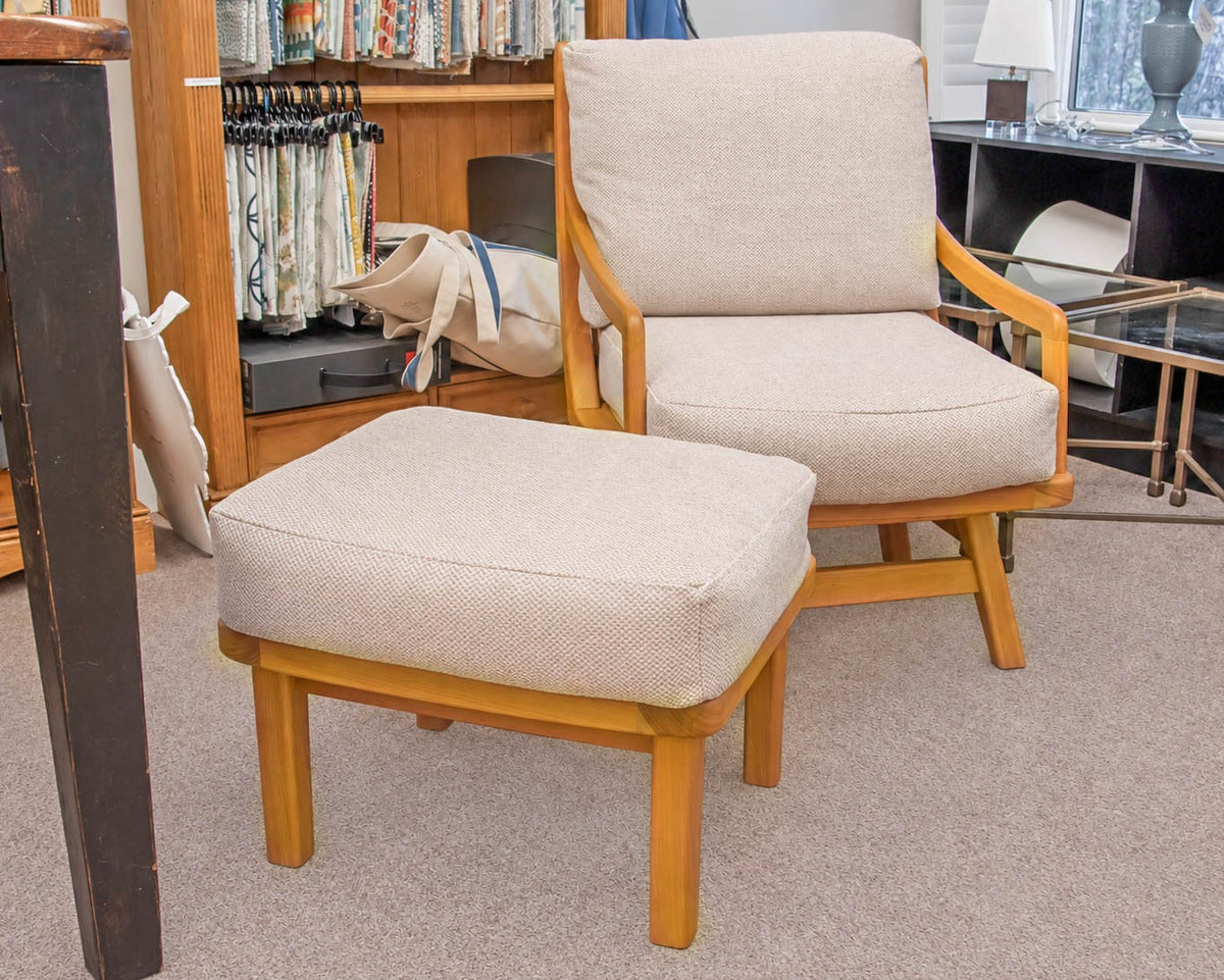 Pompanoosuc Mills South Beach Collection Cherry Framed Chair and Ottoman
