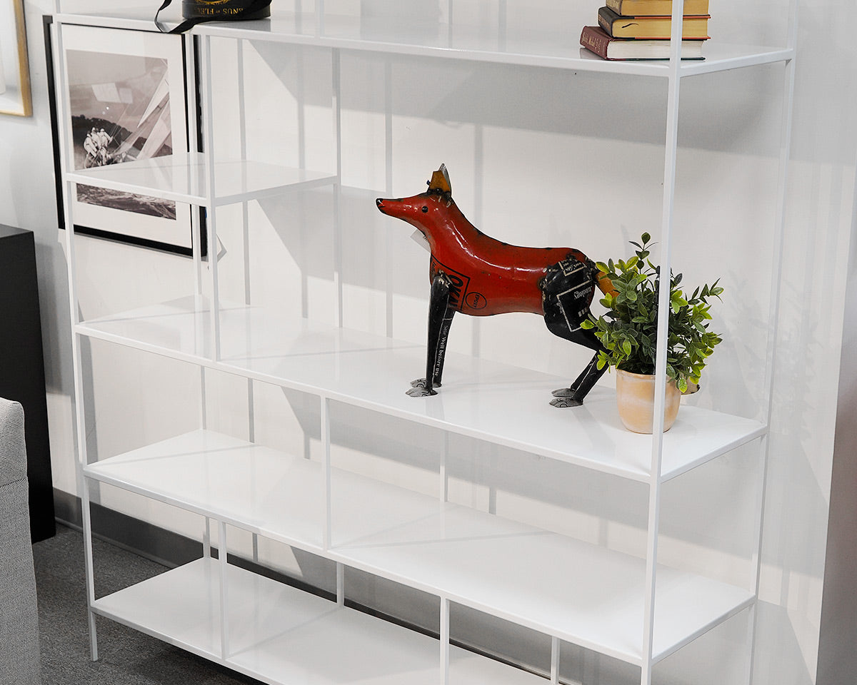 White Metal MCM Bookcase