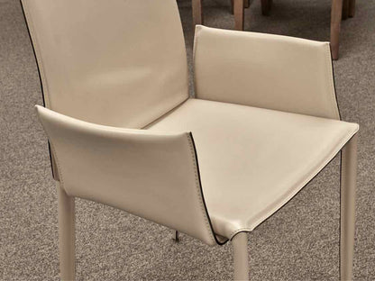Pair of Bontempi Casa Linda Leather Arm Chairs in Cream