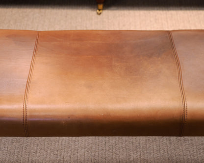 Brown Leather Bench