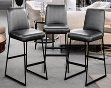 Set of 3 Elysian Bar Leather Bar Stools