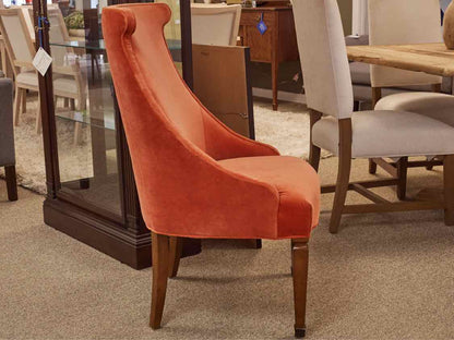 Pair of Host & Hostess Dark Coral Performance Velvet Dining Chairs