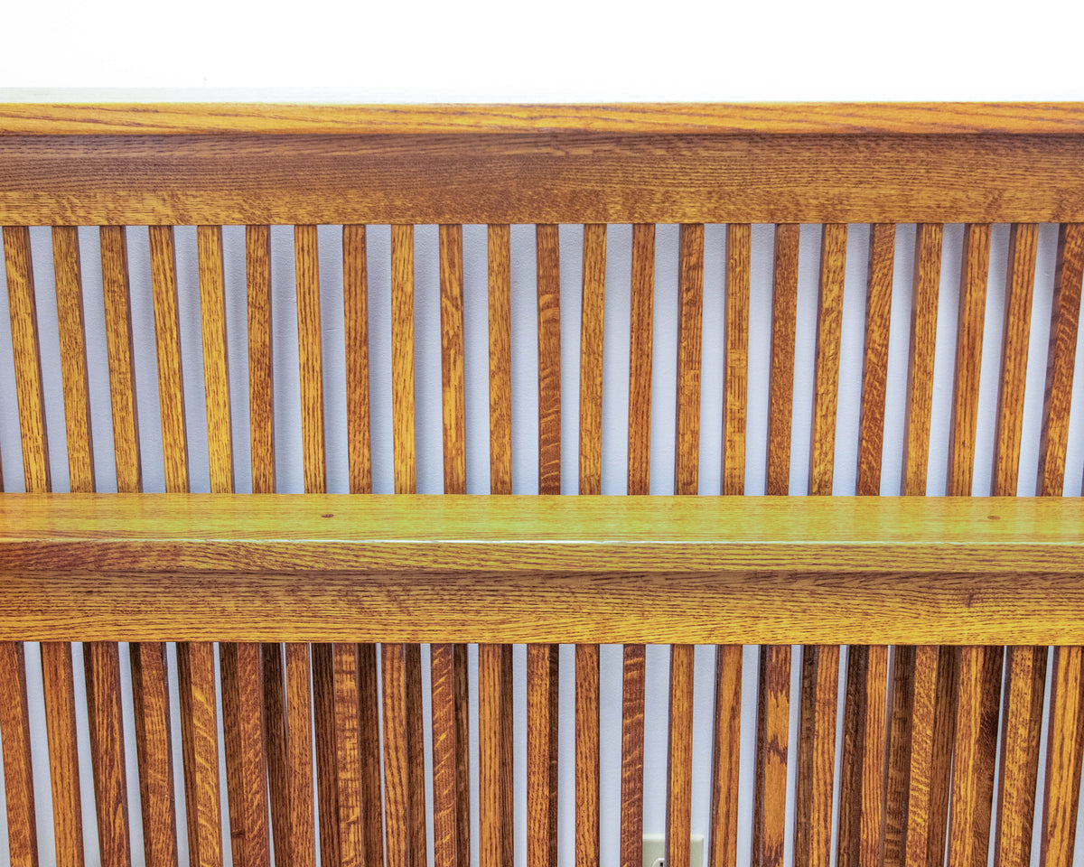Oak Mission Slat Queen Bed