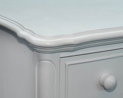 Five Drawer Tall Bowfront Chest in White
