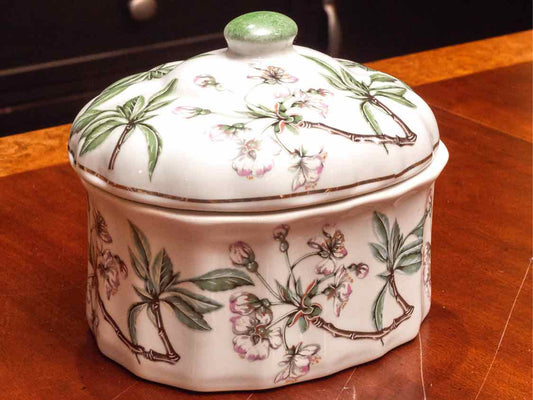 Porcelain Cherry Oval Jar