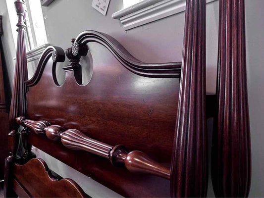 Solid Mahogany Traditional 4 Reeded Post Full Bed