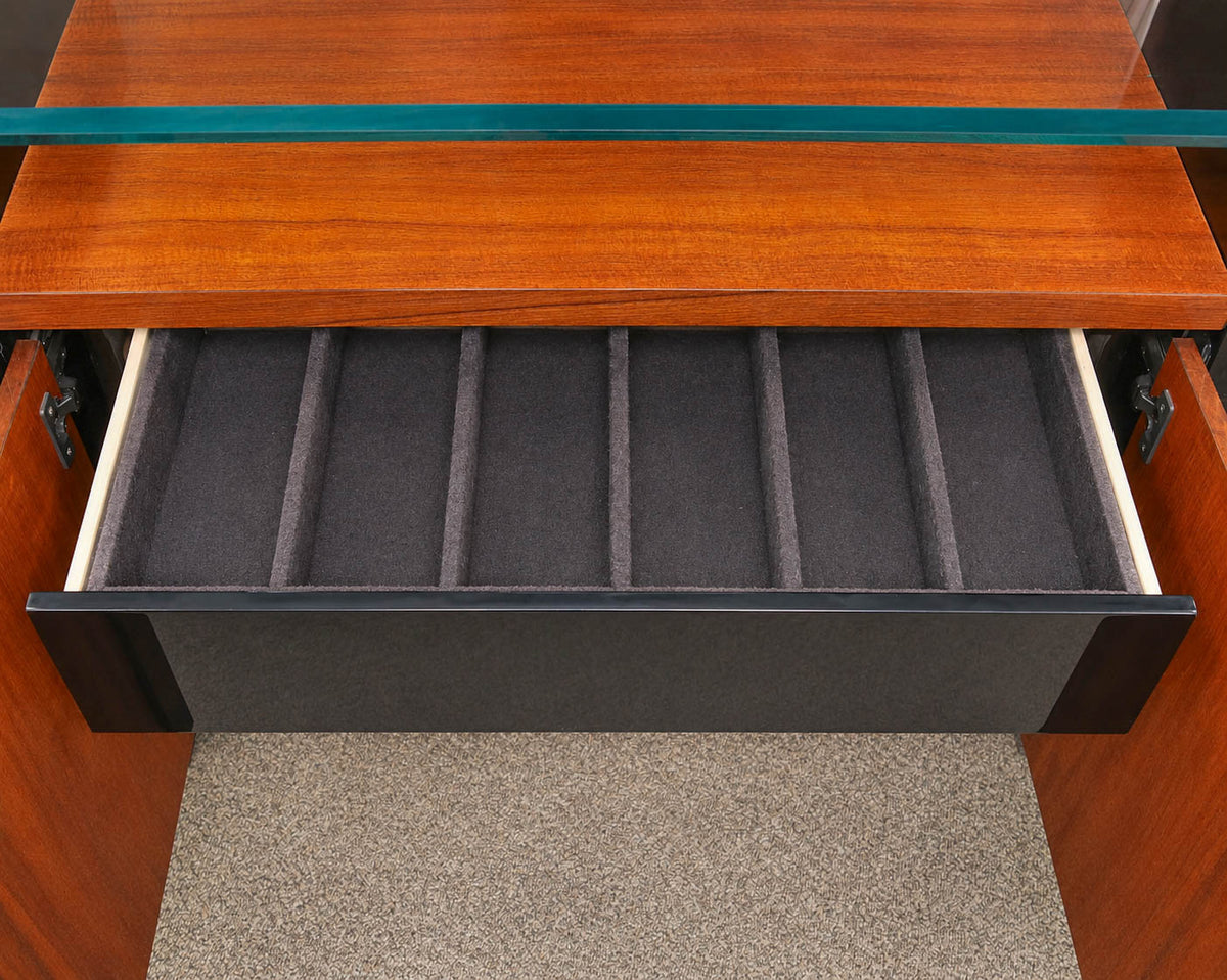 Henredon 'Elan Collection' Hawaiian Koa Wood Servers with Glass Top