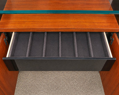 Henredon 'Elan Collection' Hawaiian Koa Wood Servers with Glass Top