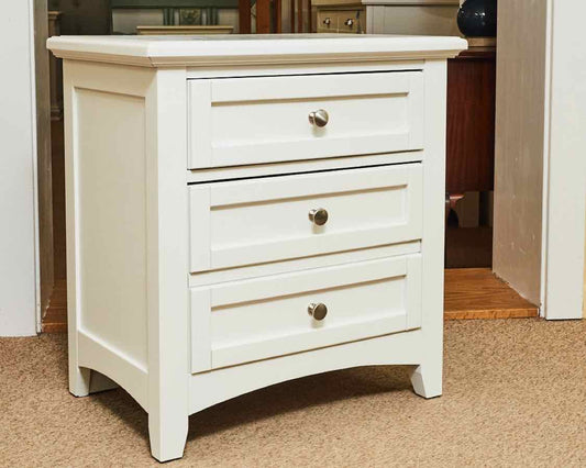 Vaughan Bassett Bonanza White 2 Drawer Nickle Hardware  Nightstand