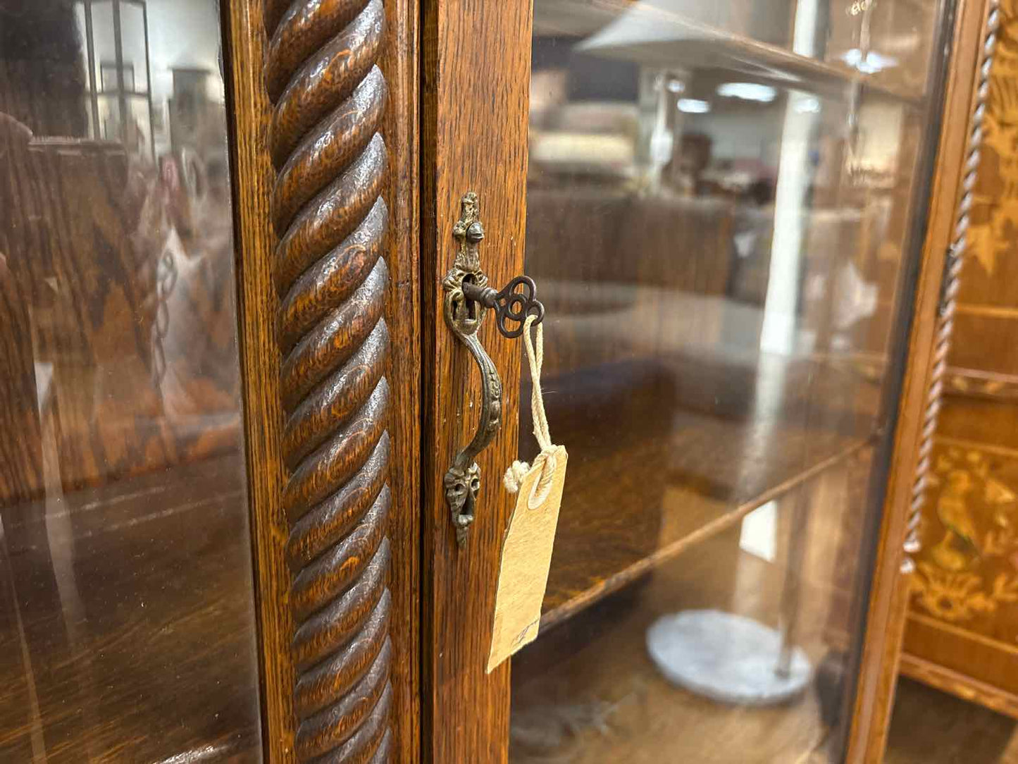 Antique Oak Display Cabinet