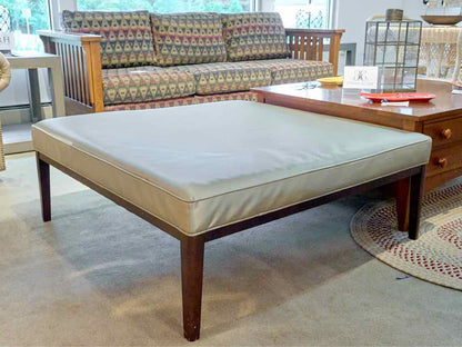 Mitchell Gold + Bob Williams Silver Faux Leather Ottoman