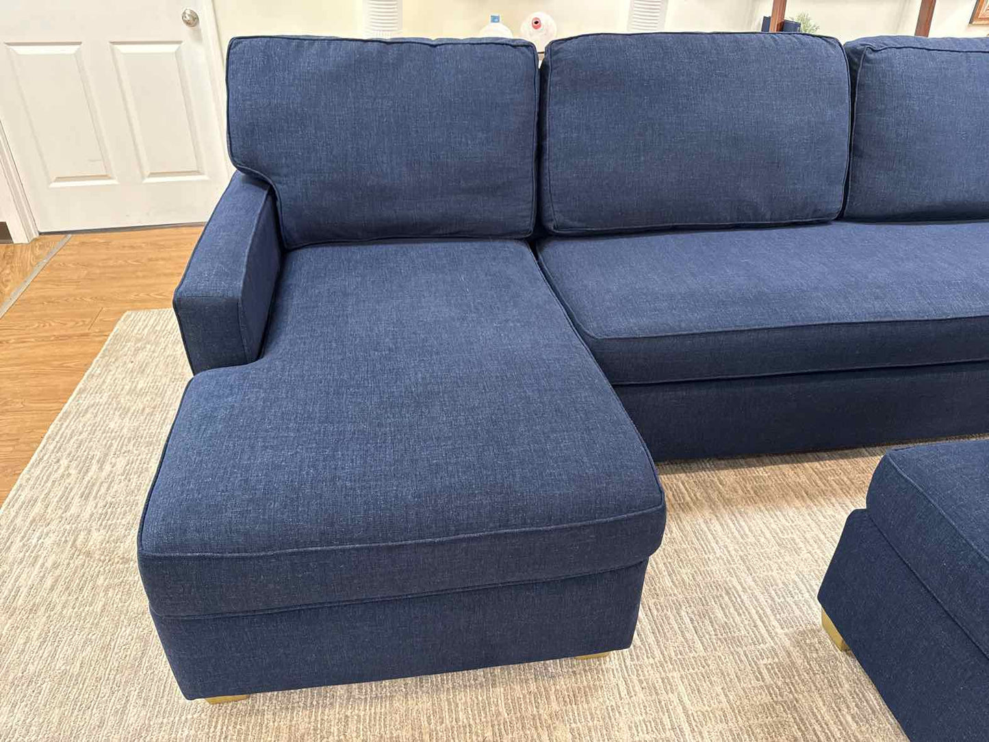 Boston Interiors Navy Sofa With Ottoman