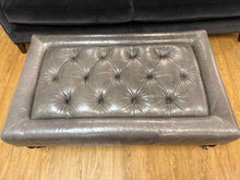 Stanford Leather Ottoman on Casters