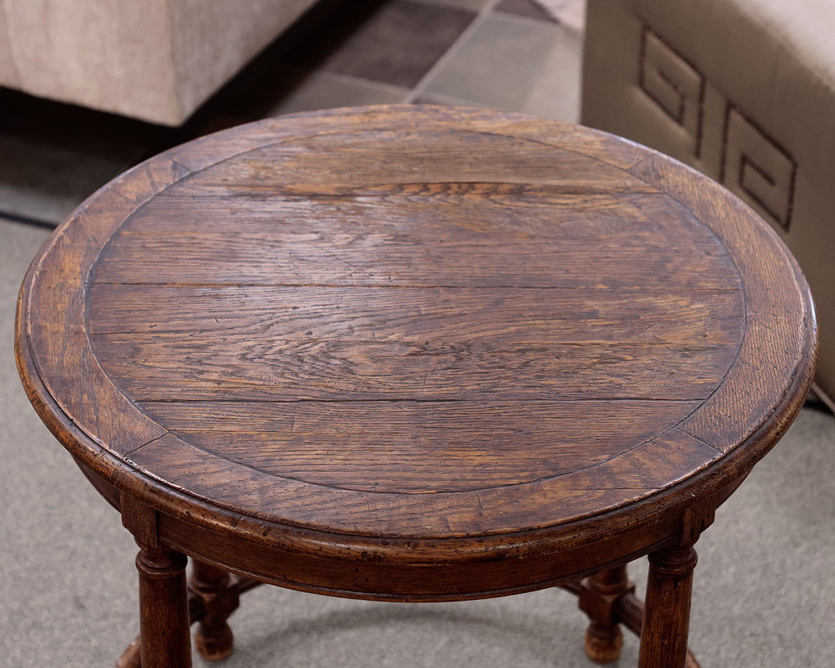Rustic Round Wooden Side Table