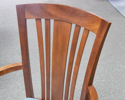 Stickley Mission Drawtop Dining Table in Cherry & Set of 6 Bayonne Dining Chairs